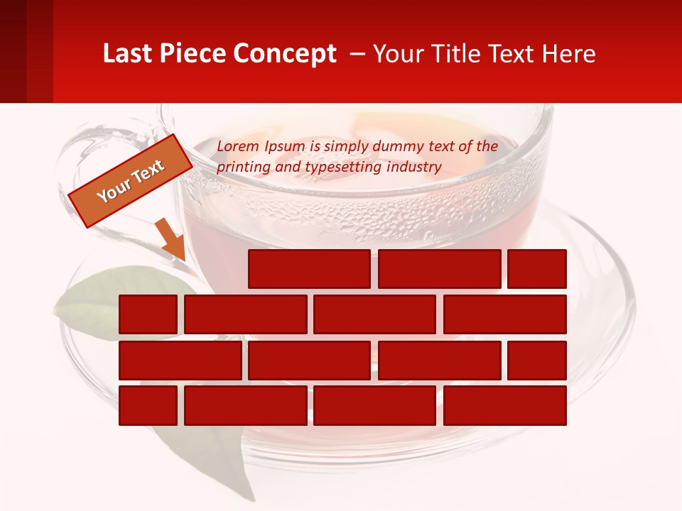 A Cup Of Tea With A Leaf On A Saucer PowerPoint Template
