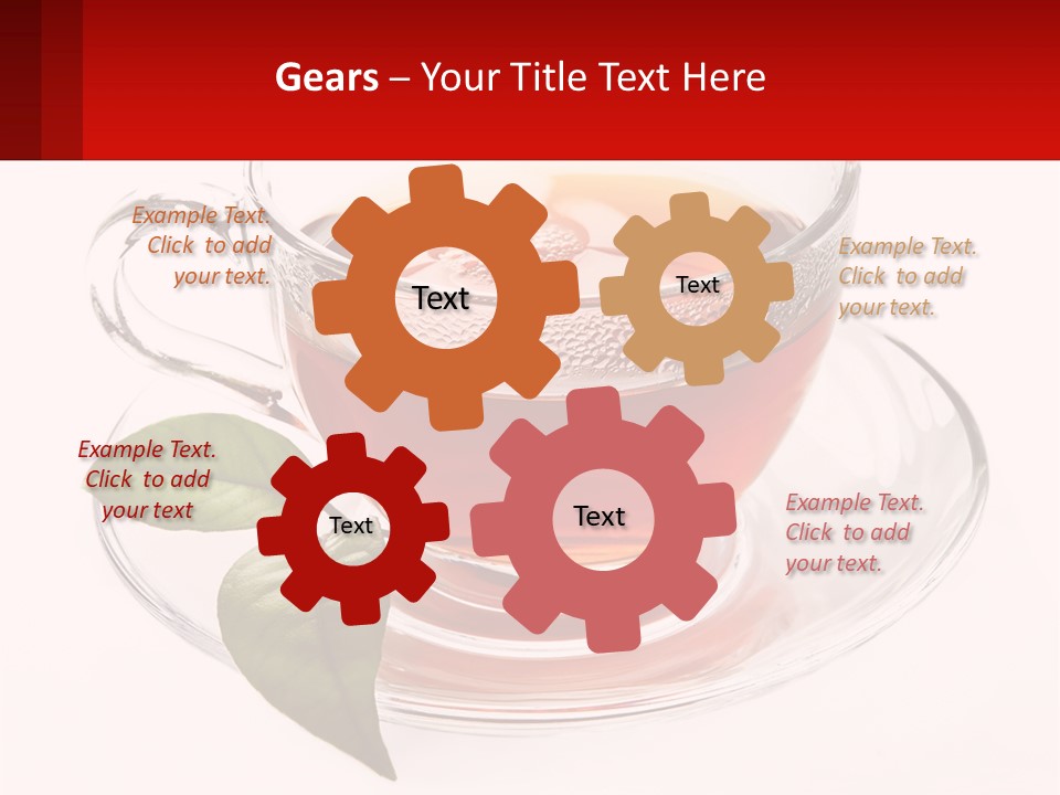 A Cup Of Tea With A Leaf On A Saucer PowerPoint Template