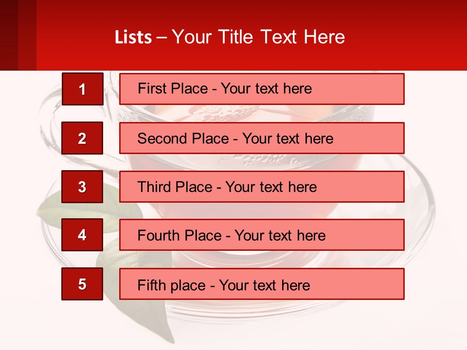 A Cup Of Tea With A Leaf On A Saucer PowerPoint Template