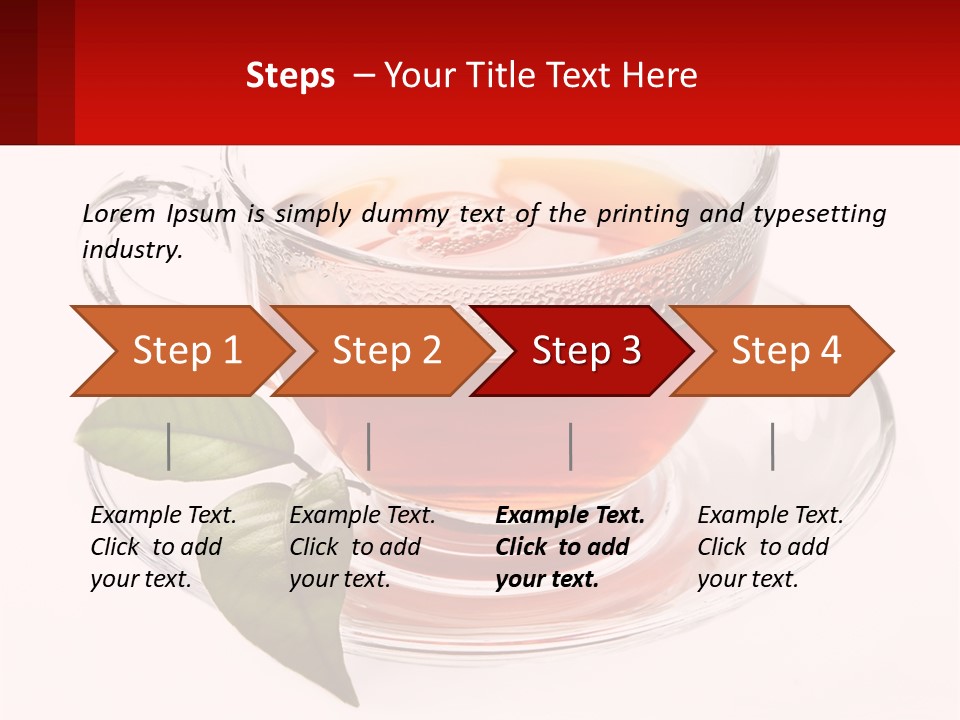 A Cup Of Tea With A Leaf On A Saucer PowerPoint Template