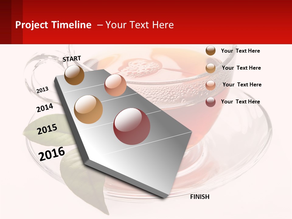 A Cup Of Tea With A Leaf On A Saucer PowerPoint Template