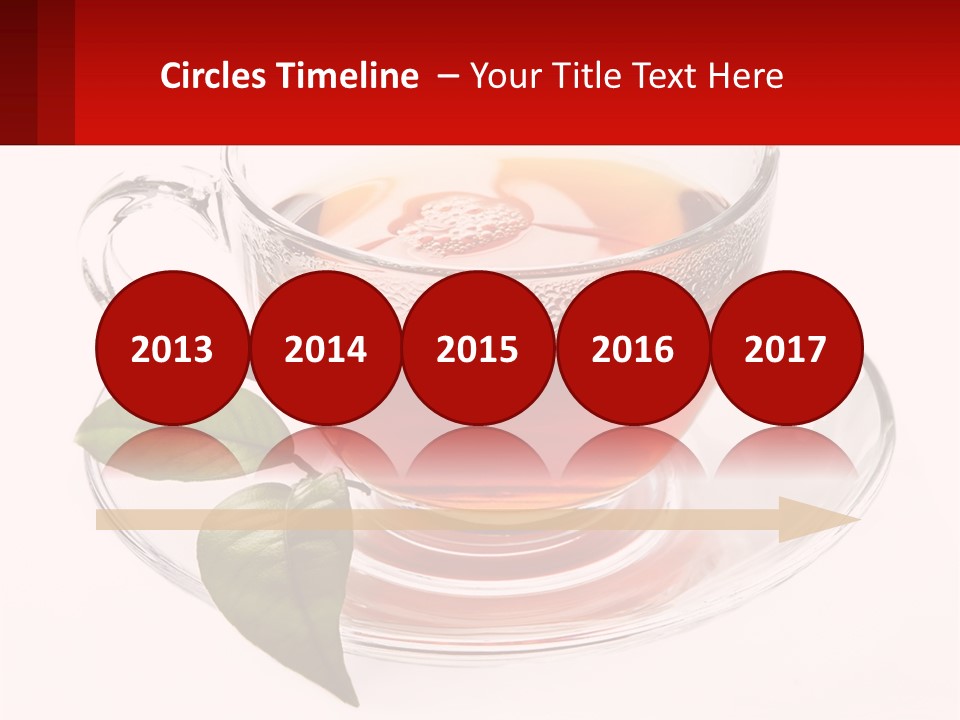 A Cup Of Tea With A Leaf On A Saucer PowerPoint Template