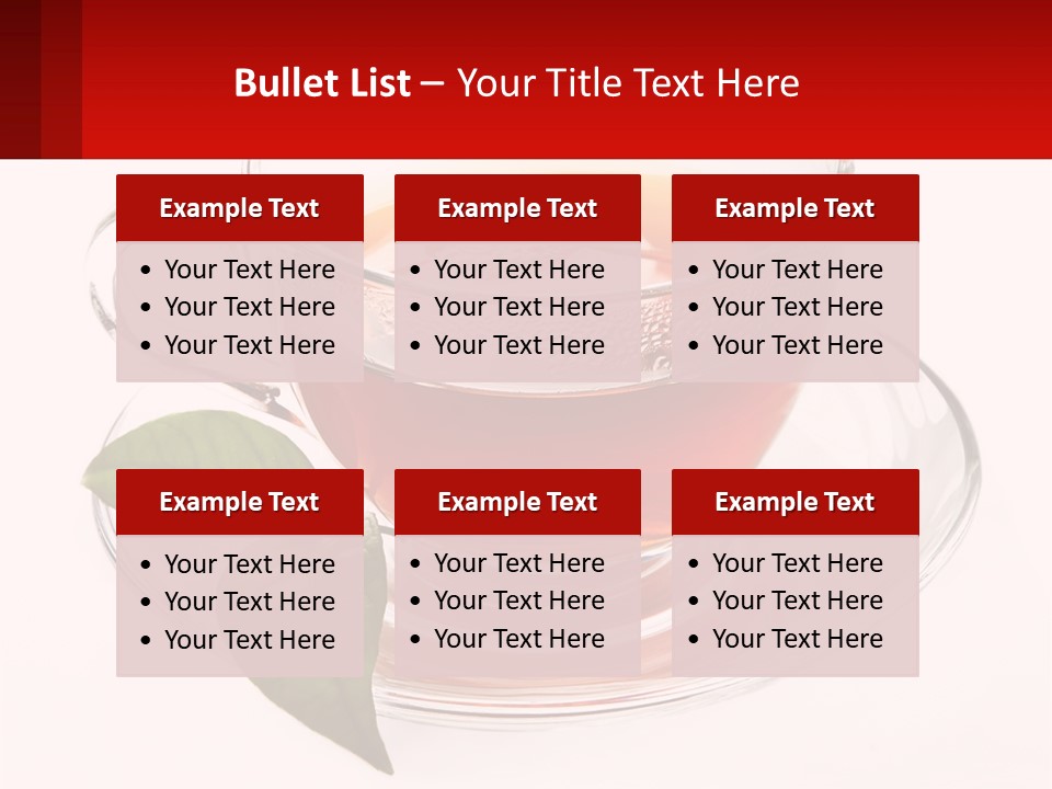 A Cup Of Tea With A Leaf On A Saucer PowerPoint Template