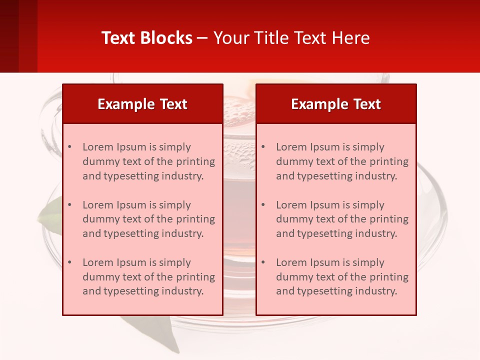A Cup Of Tea With A Leaf On A Saucer PowerPoint Template