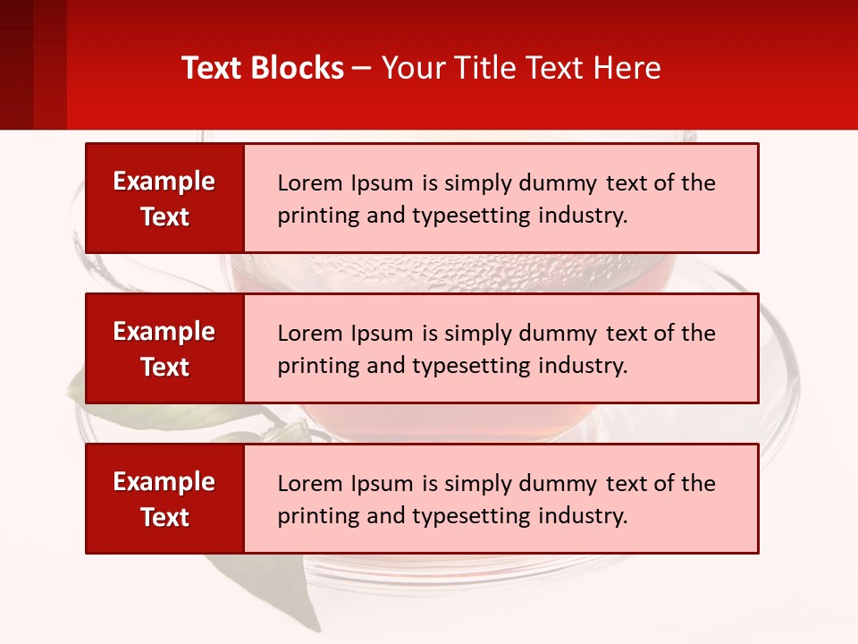 A Cup Of Tea With A Leaf On A Saucer PowerPoint Template