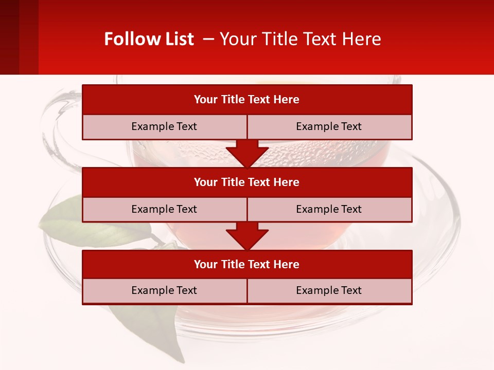 A Cup Of Tea With A Leaf On A Saucer PowerPoint Template