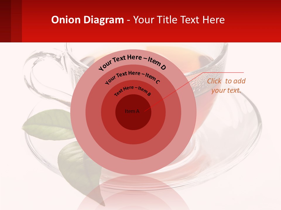 A Cup Of Tea With A Leaf On A Saucer PowerPoint Template