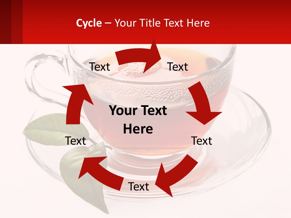 A Cup Of Tea With A Leaf On A Saucer PowerPoint Template