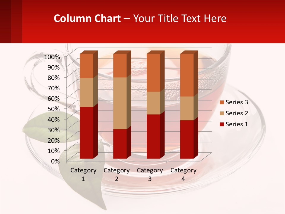 A Cup Of Tea With A Leaf On A Saucer PowerPoint Template