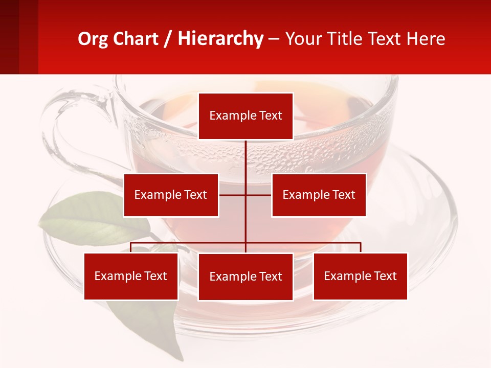 A Cup Of Tea With A Leaf On A Saucer PowerPoint Template