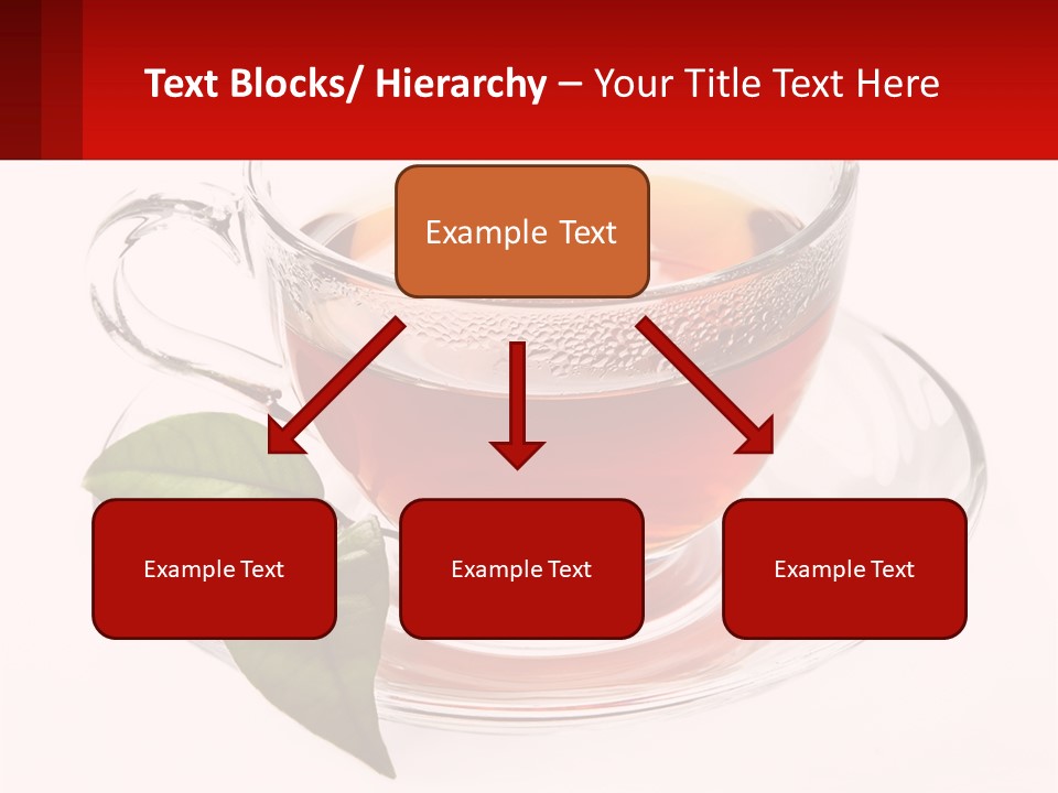 A Cup Of Tea With A Leaf On A Saucer PowerPoint Template