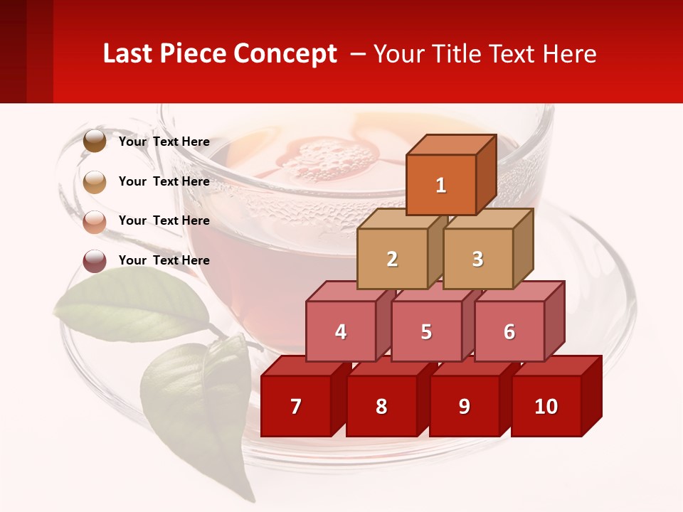 A Cup Of Tea With A Leaf On A Saucer PowerPoint Template