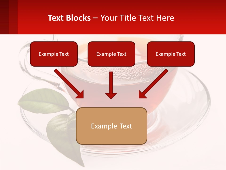 A Cup Of Tea With A Leaf On A Saucer PowerPoint Template