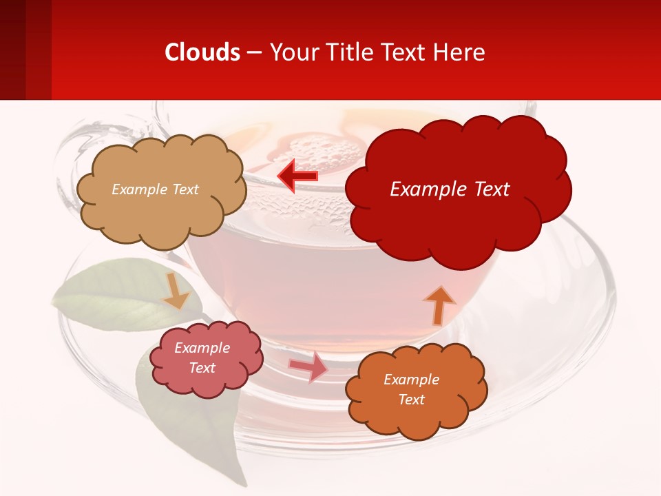 A Cup Of Tea With A Leaf On A Saucer PowerPoint Template