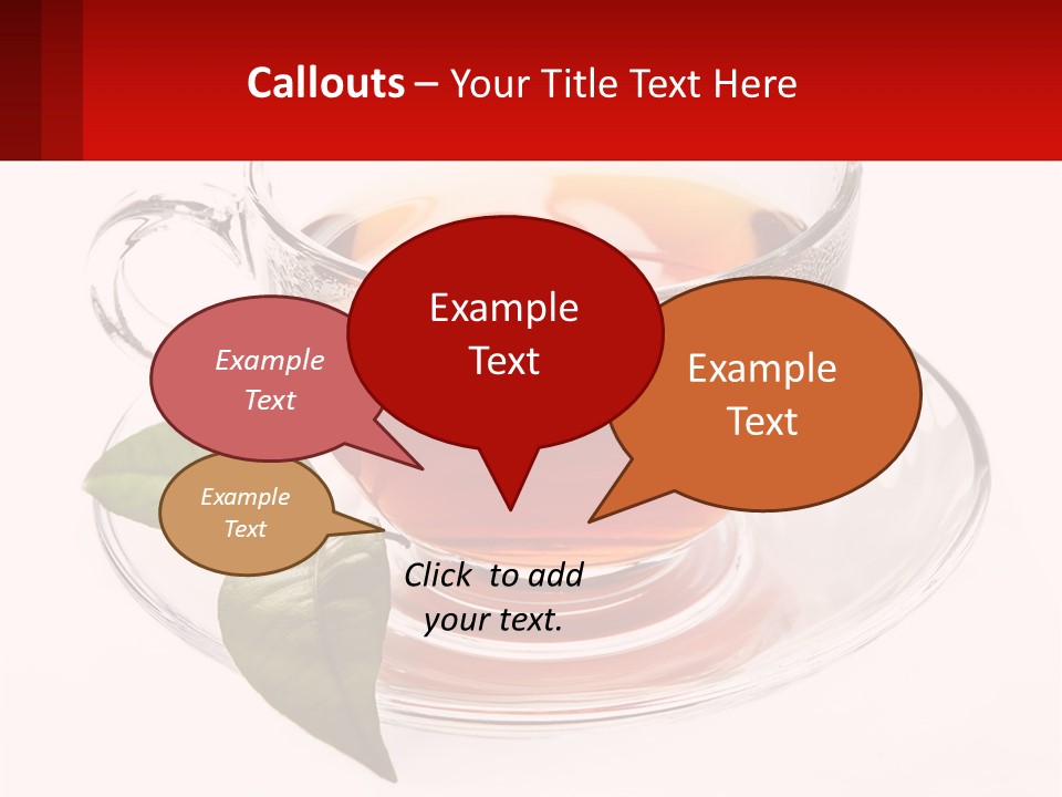 A Cup Of Tea With A Leaf On A Saucer PowerPoint Template