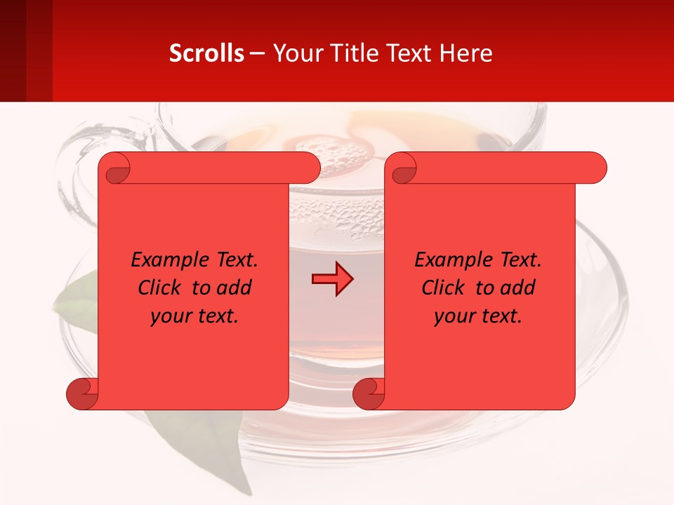 A Cup Of Tea With A Leaf On A Saucer PowerPoint Template