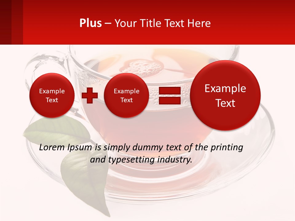 A Cup Of Tea With A Leaf On A Saucer PowerPoint Template
