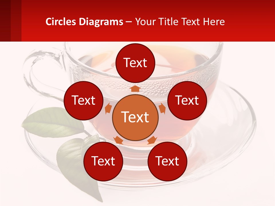 A Cup Of Tea With A Leaf On A Saucer PowerPoint Template