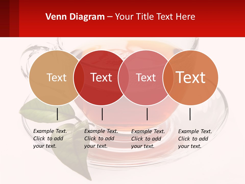 A Cup Of Tea With A Leaf On A Saucer PowerPoint Template