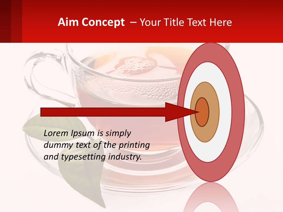 A Cup Of Tea With A Leaf On A Saucer PowerPoint Template