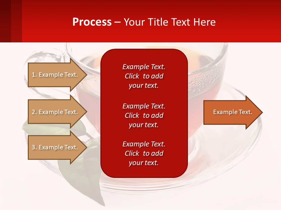 A Cup Of Tea With A Leaf On A Saucer PowerPoint Template