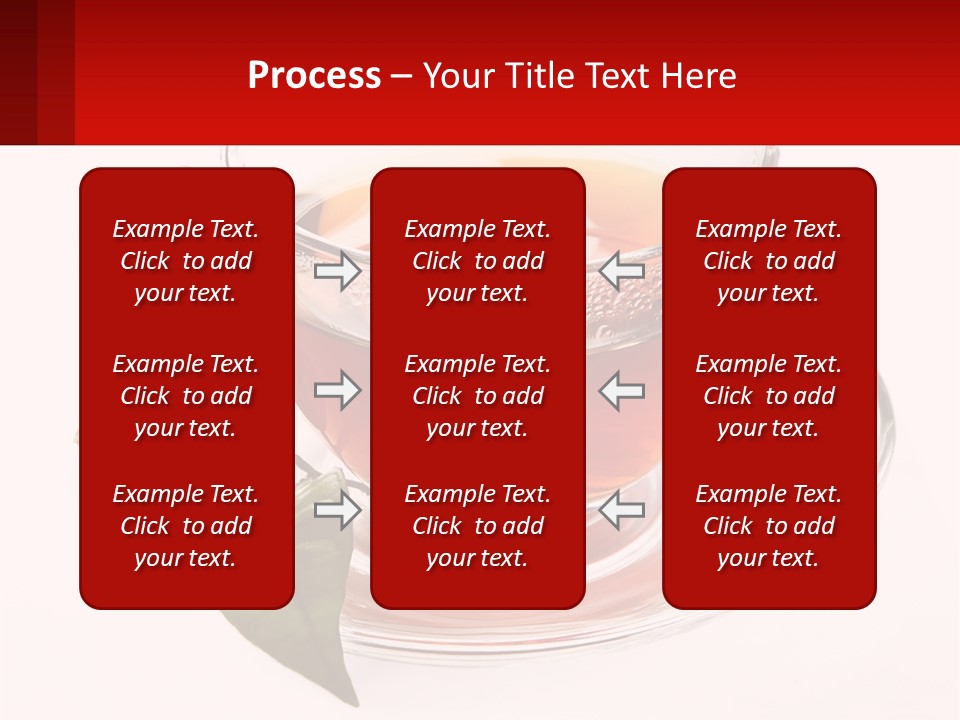 A Cup Of Tea With A Leaf On A Saucer PowerPoint Template