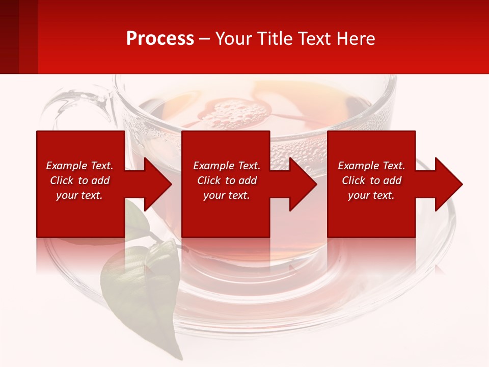 A Cup Of Tea With A Leaf On A Saucer PowerPoint Template