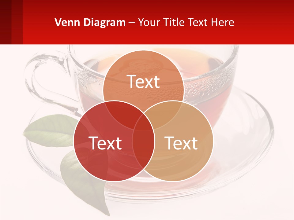 A Cup Of Tea With A Leaf On A Saucer PowerPoint Template