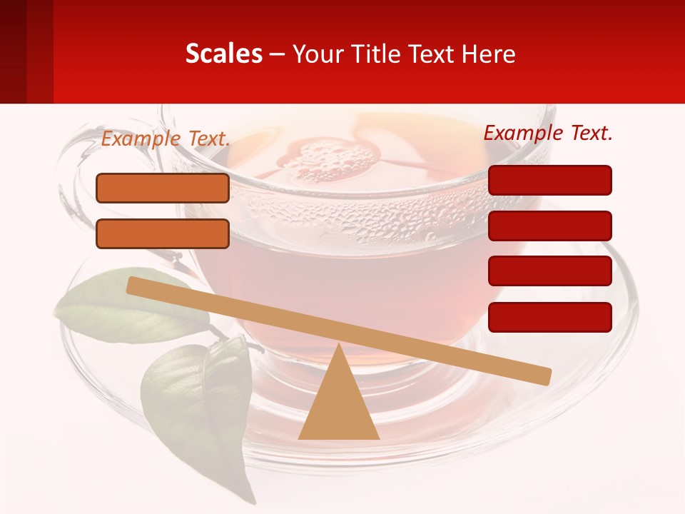 A Cup Of Tea With A Leaf On A Saucer PowerPoint Template