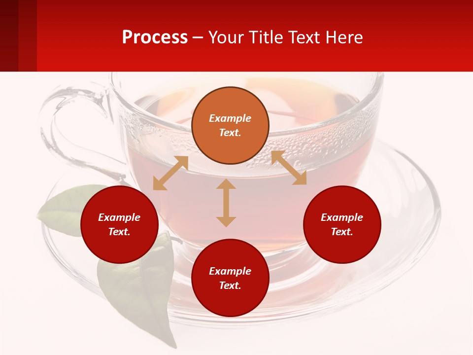 A Cup Of Tea With A Leaf On A Saucer PowerPoint Template