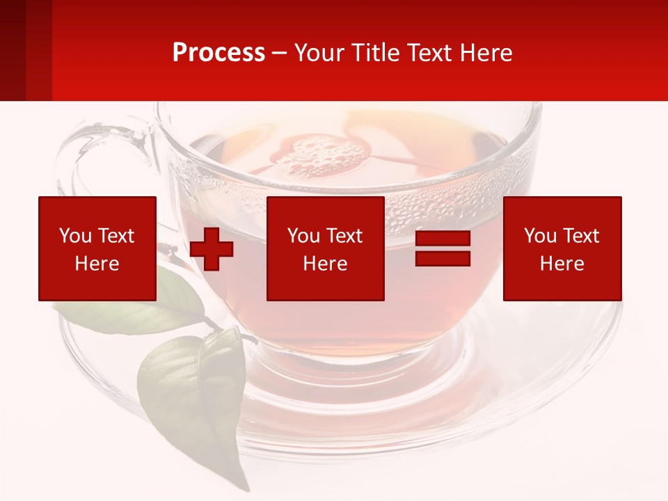 A Cup Of Tea With A Leaf On A Saucer PowerPoint Template