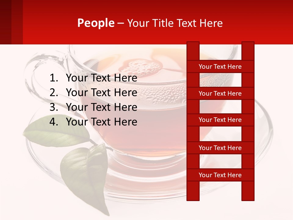 A Cup Of Tea With A Leaf On A Saucer PowerPoint Template