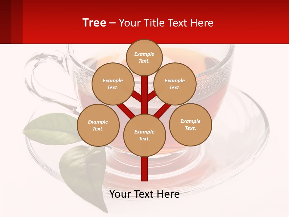 A Cup Of Tea With A Leaf On A Saucer PowerPoint Template