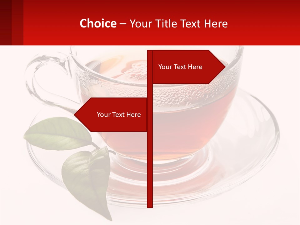 A Cup Of Tea With A Leaf On A Saucer PowerPoint Template