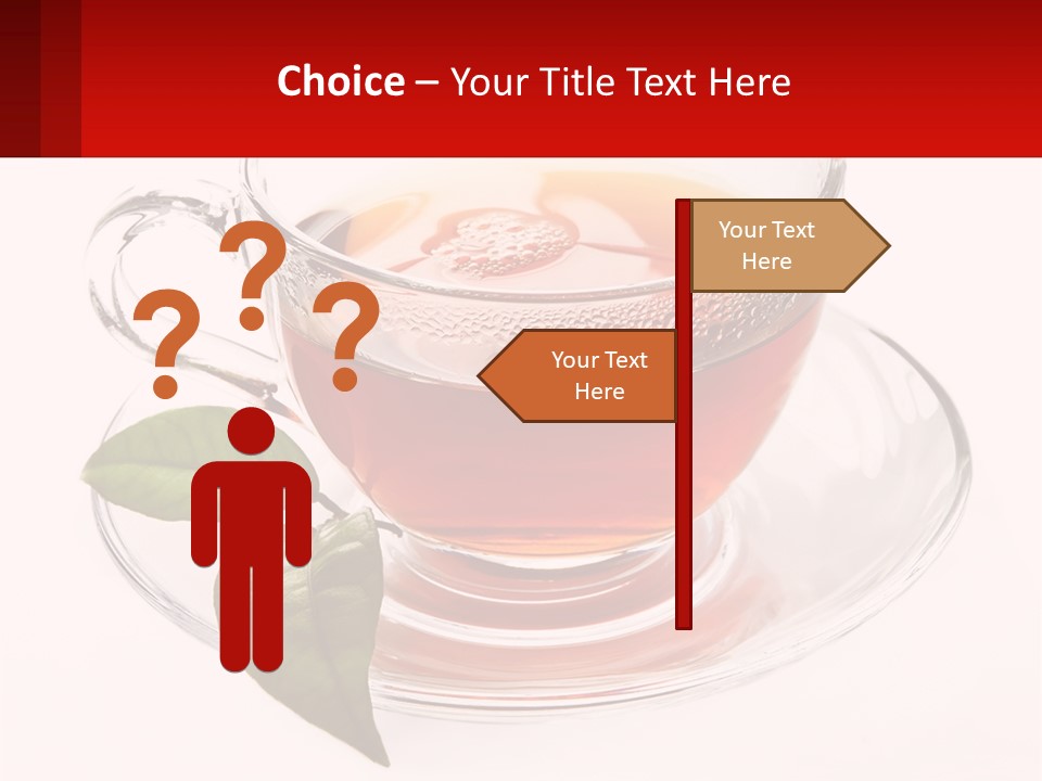 A Cup Of Tea With A Leaf On A Saucer PowerPoint Template