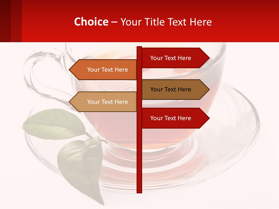 A Cup Of Tea With A Leaf On A Saucer PowerPoint Template