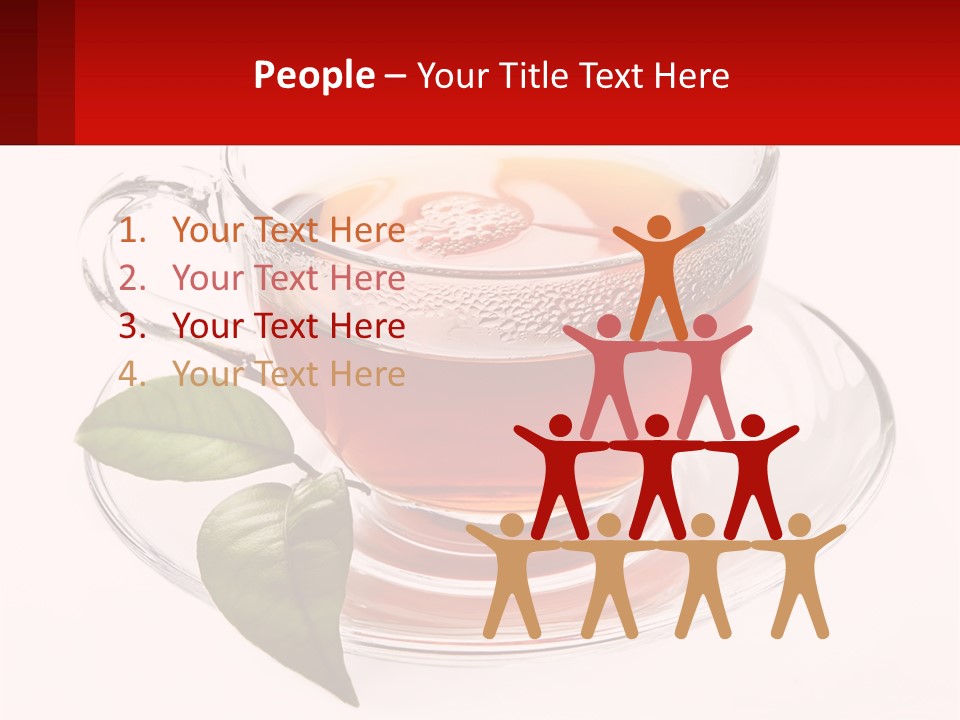 A Cup Of Tea With A Leaf On A Saucer PowerPoint Template