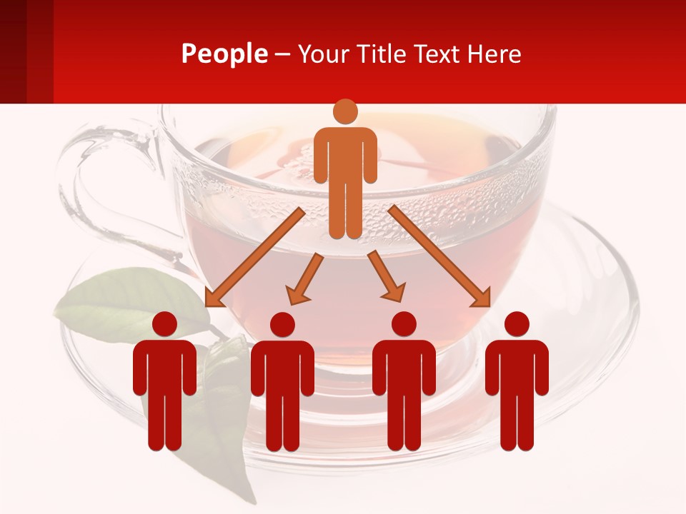 A Cup Of Tea With A Leaf On A Saucer PowerPoint Template