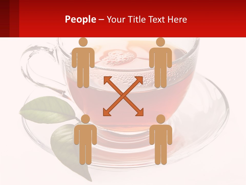 A Cup Of Tea With A Leaf On A Saucer PowerPoint Template