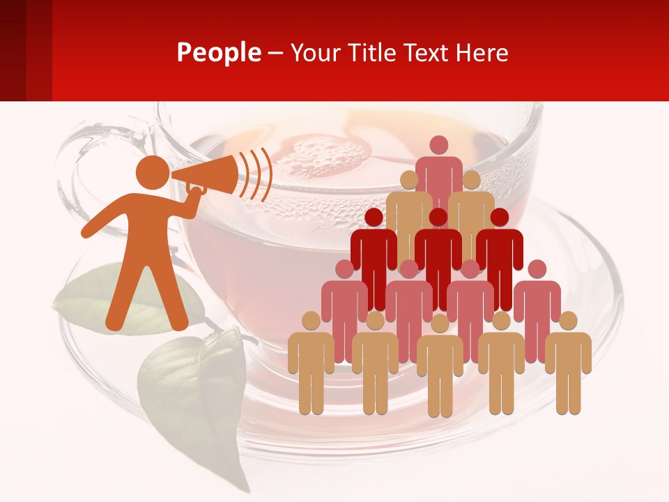 A Cup Of Tea With A Leaf On A Saucer PowerPoint Template