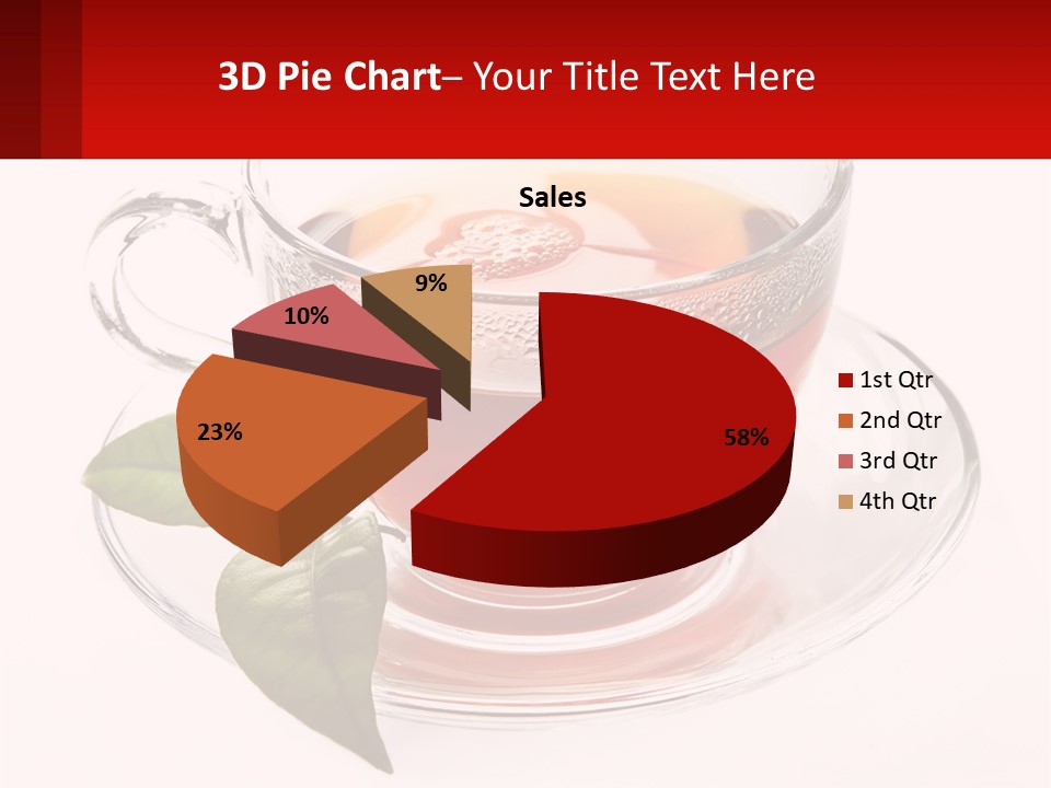 A Cup Of Tea With A Leaf On A Saucer PowerPoint Template