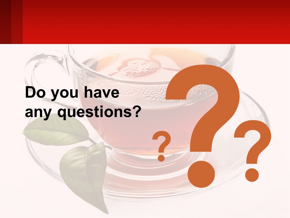 A Cup Of Tea With A Leaf On A Saucer PowerPoint Template