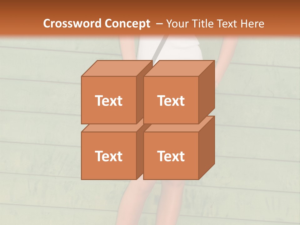 A Woman Standing In Front Of A Green Wall PowerPoint Template