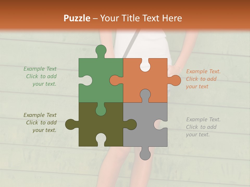 A Woman Standing In Front Of A Green Wall PowerPoint Template