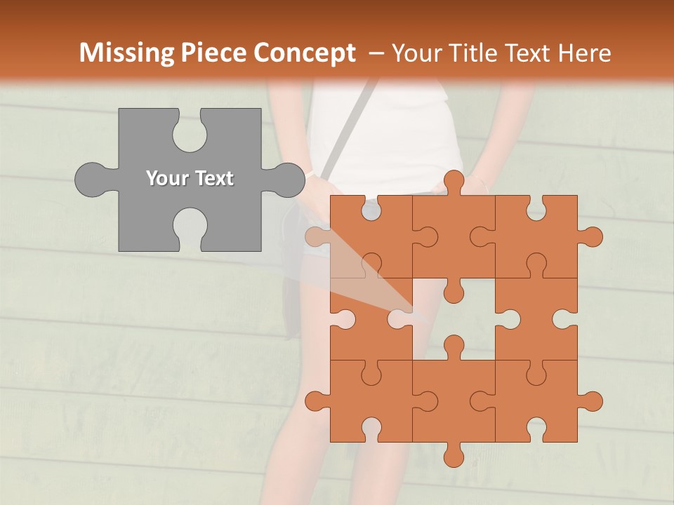 A Woman Standing In Front Of A Green Wall PowerPoint Template