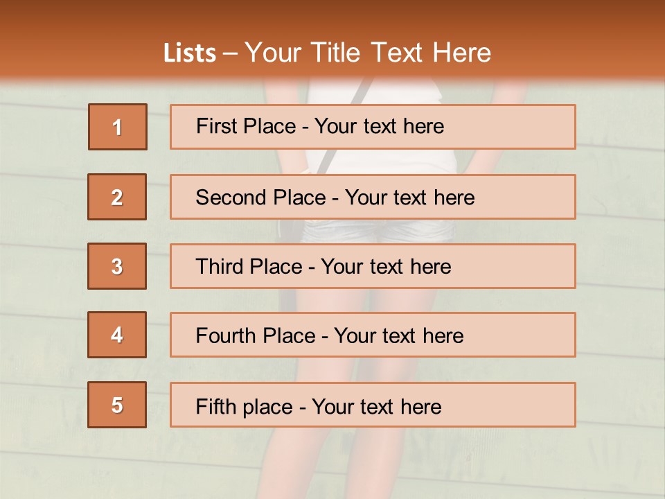 A Woman Standing In Front Of A Green Wall PowerPoint Template