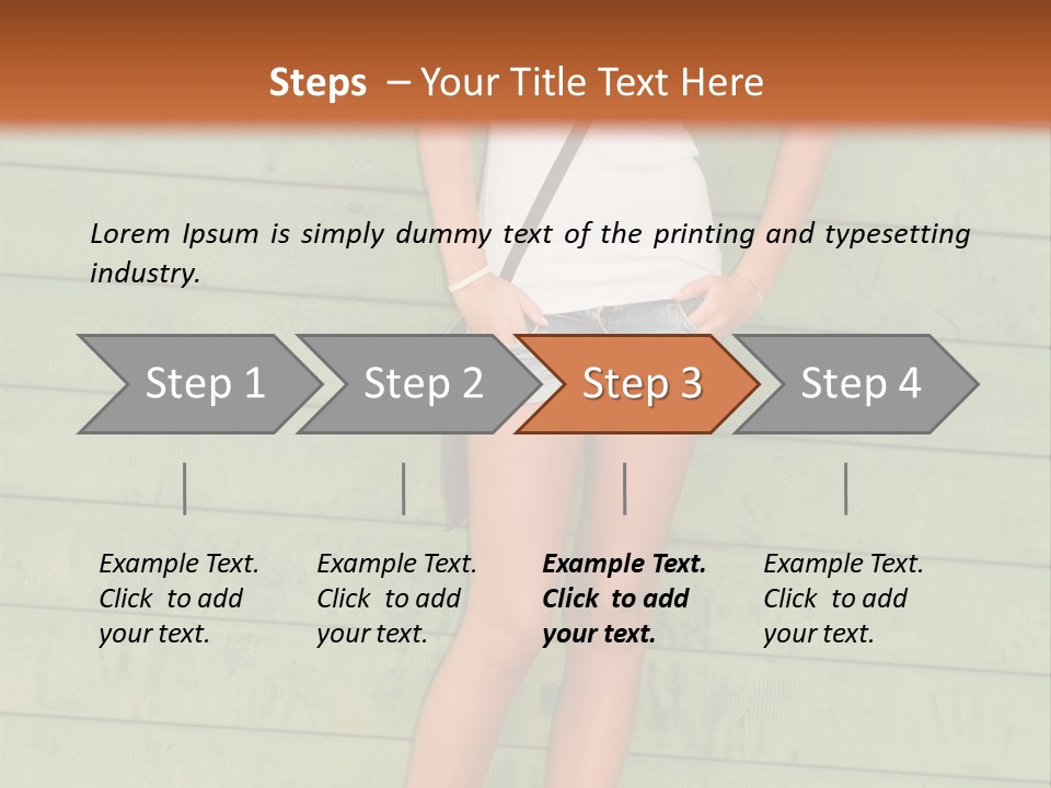 A Woman Standing In Front Of A Green Wall PowerPoint Template