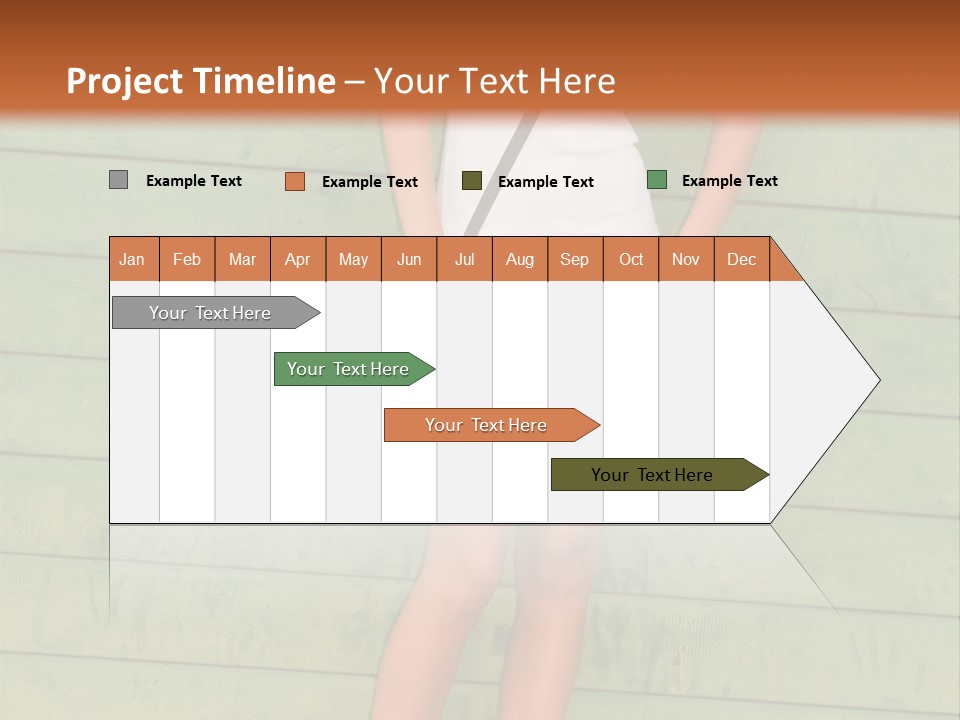 A Woman Standing In Front Of A Green Wall PowerPoint Template