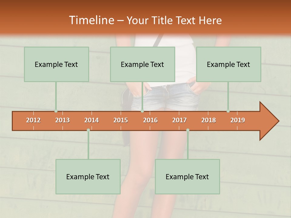 A Woman Standing In Front Of A Green Wall PowerPoint Template