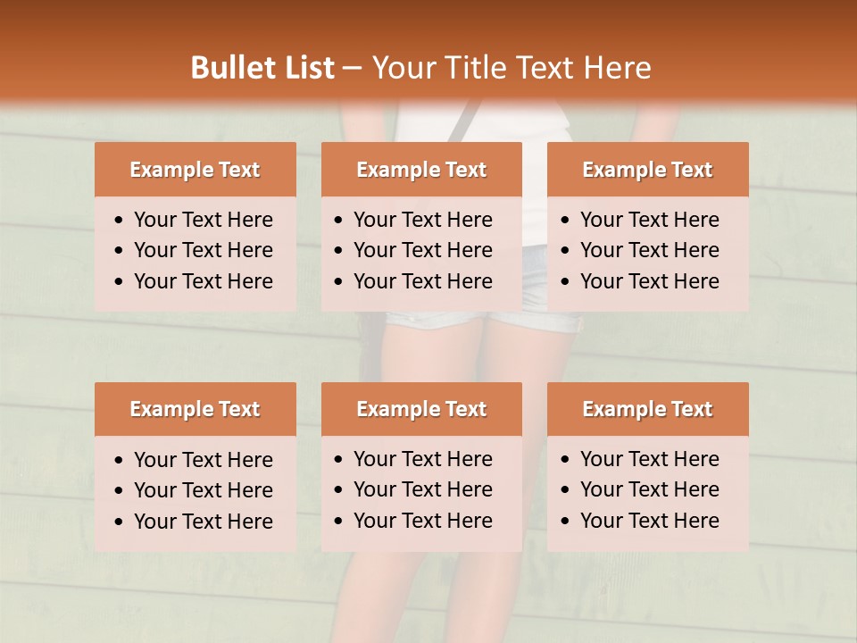 A Woman Standing In Front Of A Green Wall PowerPoint Template